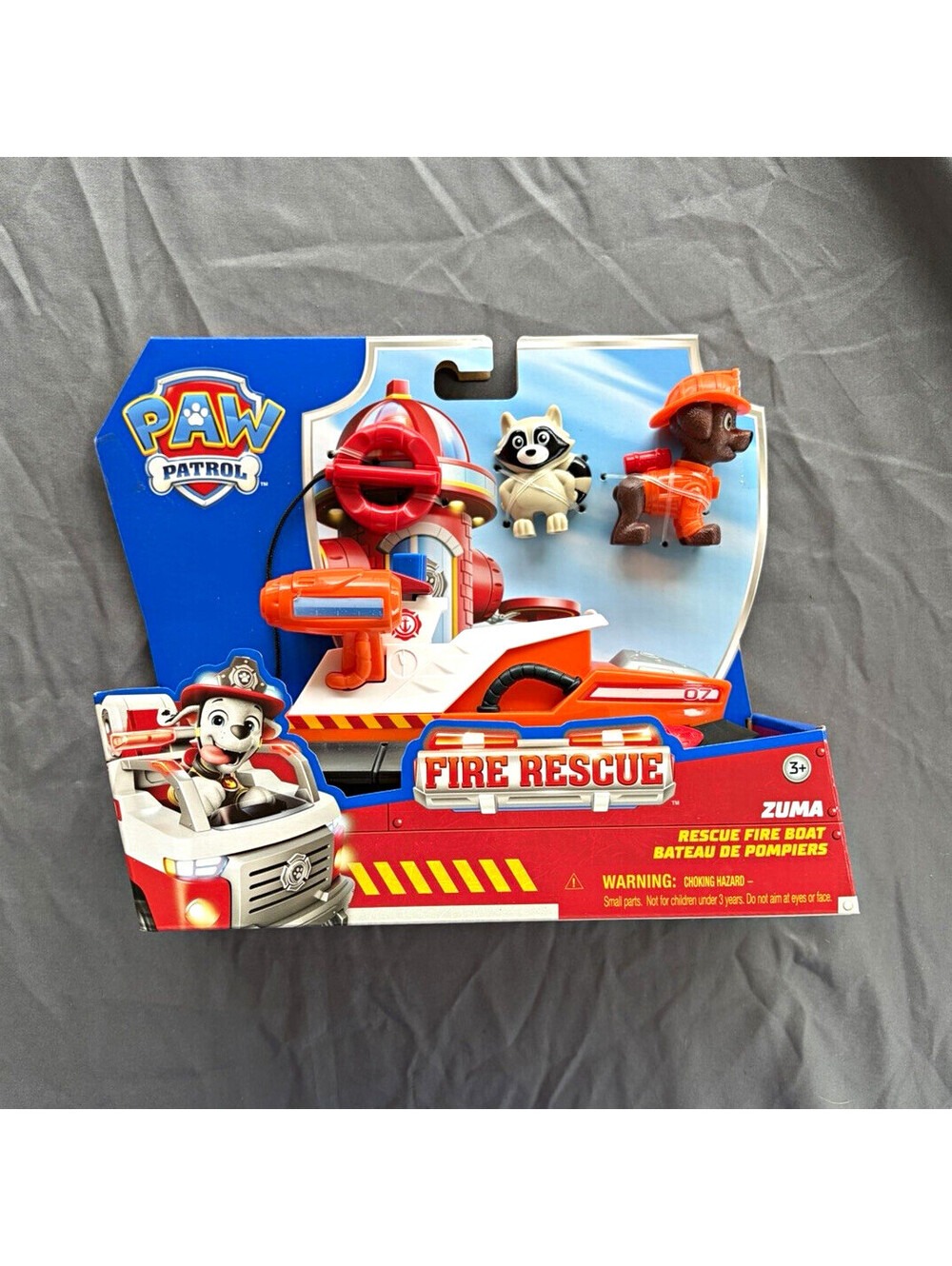 PAW Patrol Zuma Fire Rescue Boat Playset w/ Zuma Figure & Raccoon